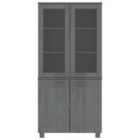 Vidaxl Highboard Solid Wood Pine Dark Gray