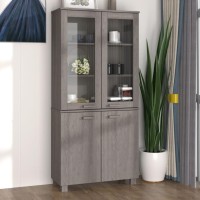 Vidaxl Highboard Solid Wood Pine Light Gray