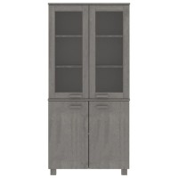 Vidaxl Highboard Solid Wood Pine Light Gray