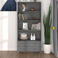 Vidaxl Highboard Solid Wood Pine Dark Gray