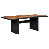 Vidaxl Patio Dining Table Black 78.7X39.4X29.1 Poly Rattan