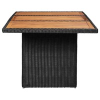 Vidaxl Patio Dining Table Black 78.7X39.4X29.1 Poly Rattan