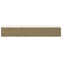 vidaXL Sunlounger Poly Rattan Brown and Cream White