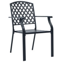 Vidaxl Patio Chairs 4 Pcs Mesh Design Steel Black