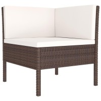 Vidaxl 3 Piece Patio Lounge Set With Cushions Poly Rattan Brown