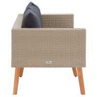 Vidaxl 2-Seater Patio Sofa With Cushions Poly Rattan Beige