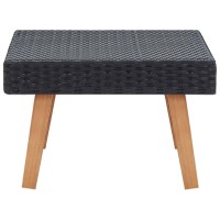 Vidaxl Patio Coffee Table Poly Rattan Black