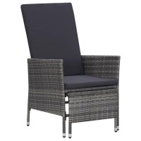 Vidaxl 2 Piece Patio Lounge Set With Cushions Poly Rattan Gray