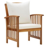 Vidaxl Patio Chairs With Cushions 2 Pcs Solid Acacia Wood