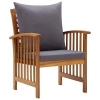 Vidaxl Patio Chairs With Cushions 2 Pcs Solid Acacia Wood