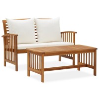 Vidaxl 2 Piece Patio Lounge Set With Cushions Solid Acacia Wood