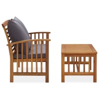 Vidaxl 2 Piece Patio Lounge Set With Cushions Solid Acacia Wood