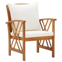 Vidaxl Patio Chairs With Cushions 2 Pcs Solid Acacia Wood