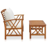 Vidaxl 2 Piece Patio Lounge Set With Cushions Solid Acacia Wood