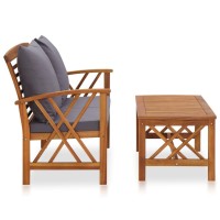 Vidaxl 2 Piece Patio Lounge Set With Cushions Solid Acacia Wood