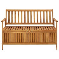 Vidaxl Patio Storage Bench 47.2 Solid Acacia Wood