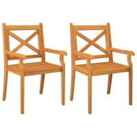 vidaXL Patio Dining Chairs 2 pcs Solid Wood Acacia