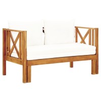 vidaXL 2-Seater Patio Bench with Cushions 48