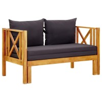 vidaXL 2-Seater Patio Bench with Cushions 48