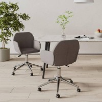 vidaXL Swivel Dining Chairs 2 pcs Dark Gray Fabric