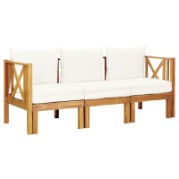 vidaXL 3-Seater Patio Bench with Cushions 70.5