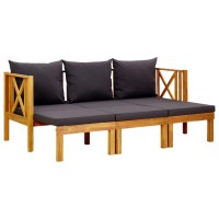 vidaXL 3-Seater Patio Bench with Cushions 70.5