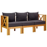 vidaXL 3-Seater Patio Bench with Cushions 70.5