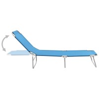Yeacher Folding Sun Lounger Steel And Fabric Turquoise Blue