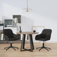 vidaXL Swivel Dining Chairs 2 pcs Black Velvet