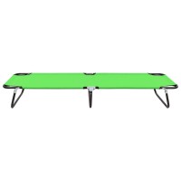 Vidaxl Folding Sun Lounger Steel Green