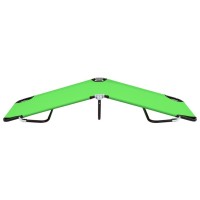 Vidaxl Folding Sun Lounger Steel Green