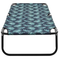 vidaXL Folding Sun Lounger Steel Leaf Pattern