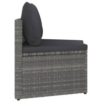 vidaXL 2 Piece Patio Sofa Set with Cushions Poly Rattan Gray