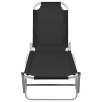 Vidaxl Sun Lounger Aluminum And Textilene Black