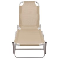 Vidaxl Sun Lounger Aluminum And Textilene Cream