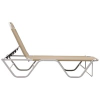 Vidaxl Sun Lounger Aluminum And Textilene Cream