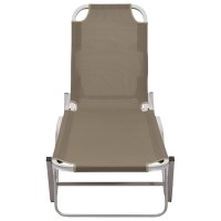 Vidaxl Sun Lounger Aluminum And Textilene Taupe