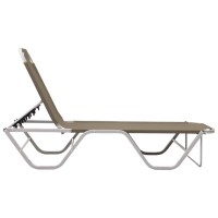 Vidaxl Sun Lounger Aluminum And Textilene Taupe