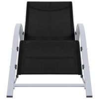 Vidaxl Sun Loungers 2 Pcs With Table Aluminum Black