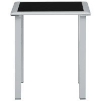 vidaXL Patio Table Black and Silver 16.1