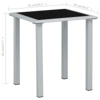 vidaXL Patio Table Black and Silver 16.1