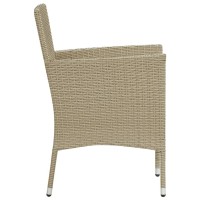 vidaXL Patio Dining Chairs 2 pcs Poly Rattan Beige