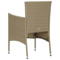 vidaXL Patio Dining Chairs 2 pcs Poly Rattan Beige