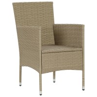 vidaXL Patio Dining Chairs 2 pcs Poly Rattan Beige