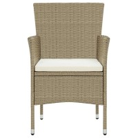 vidaXL Patio Dining Chairs 4 pcs Poly Rattan Beige