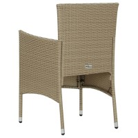 vidaXL Patio Dining Chairs 4 pcs Poly Rattan Beige