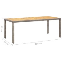 vidaXL Patio Table Gray 74.8