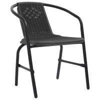 Vidaxl Garden Chairs 4 Pcs Plastic Rattan And Steel 242.5 Lb