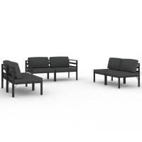 vidaXL 6 Piece Patio Lounge Set with Cushions Aluminum Anthracite