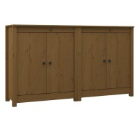 Vidaxl Sideboards 2 Pcs Honey Brown 27.6X13.8X31.5 Solid Wood Pine